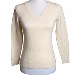Banana Republic Cream V-Neck Sweater